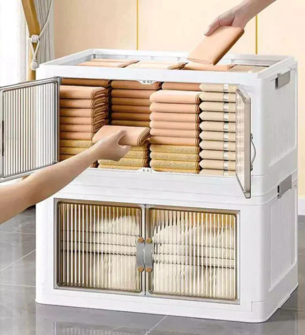 Kit 12 caixas organizadoras dobráveis com rodinhas | Casa & Organização | Plástico PP 6L