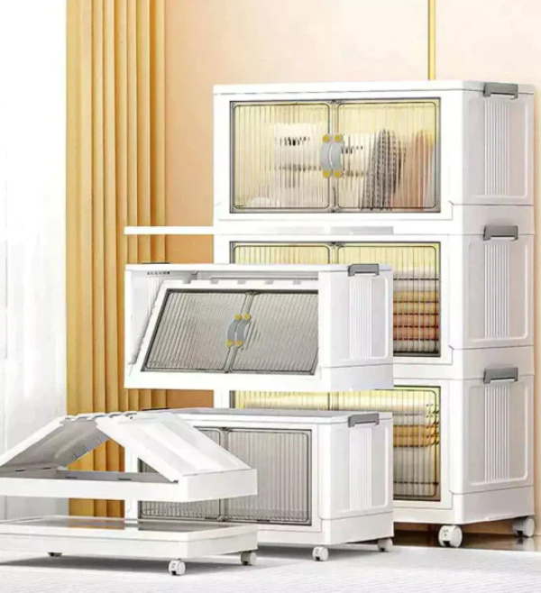 Kit 12 caixas organizadoras dobráveis com rodinhas | Casa & Organização | Plástico PP 6L